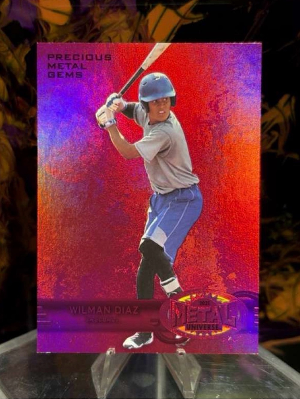 Precious Metal Gems Wilman Diaz Baseball Card - Red /100